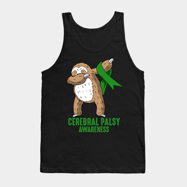 Cerebral Palsy Awareness Dabbing Sloth Love Gift Tank Top by 2blackcherries